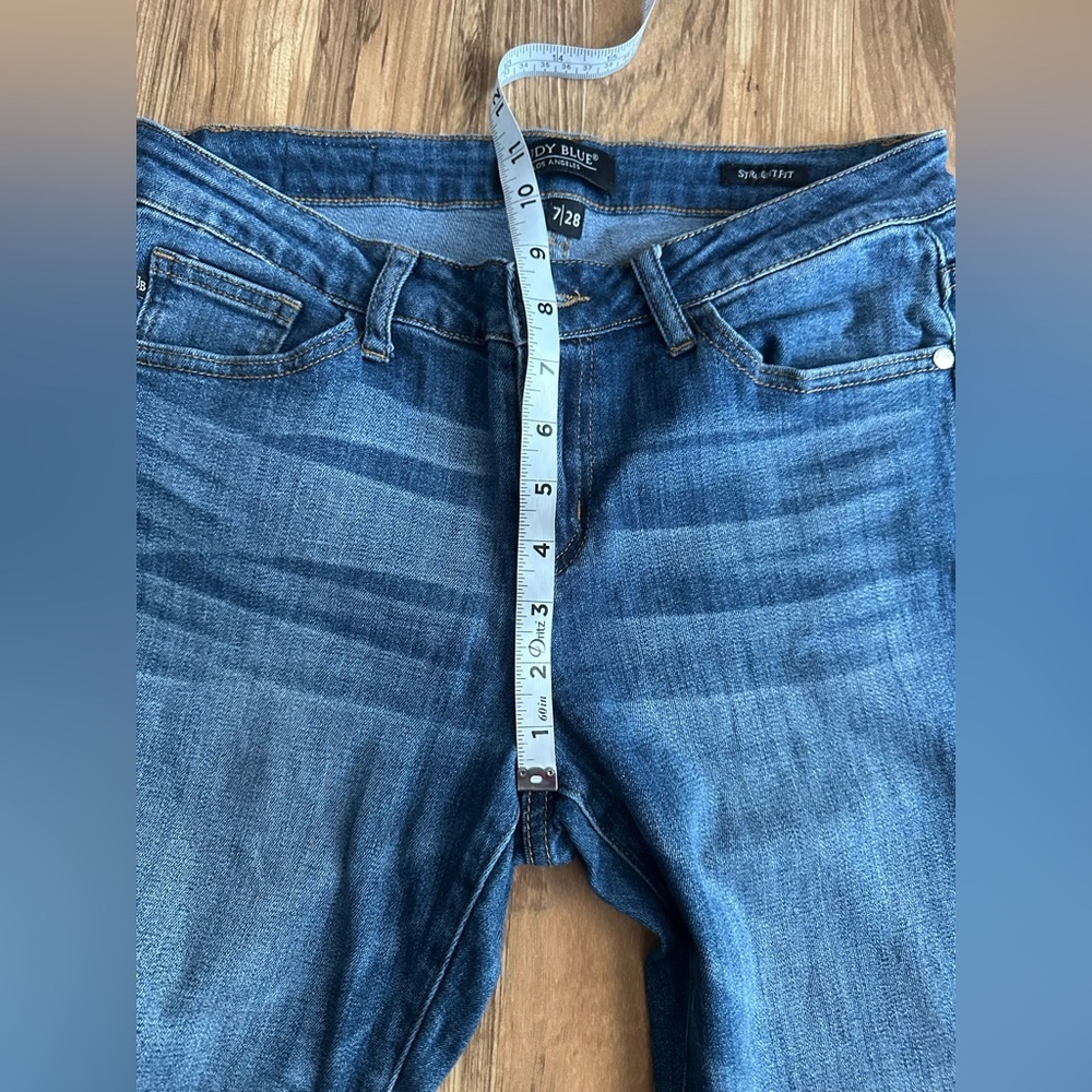 Judy Blu Straight Fit Cropped Jeans Pum Pum Trim Size 7/28 - Picture 9 of 11